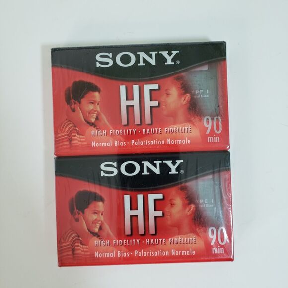 2 New Sealed Sony Hi Fi  Blank Audio Cassette Tapes Normal Bias 90 min - Picture 1 of 6